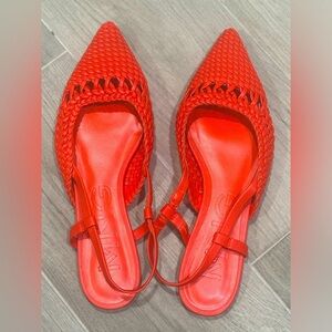 MNG Stylish Flat Bright Red Shoes Size 39